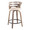 Cosini 24" Mid-Century Modern Fixed-Height Counter Stool with Swivel in Light Grey Wood and Cream Faux Leather with Round Black Metal Footrest- Set of 2 — product view