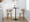 Cosini 24" Mid-Century Modern Fixed-Height Counter Stool with Swivel in Light Grey Wood and Cream Faux Leather with Round Black Metal Footrest- Set of 2 — lifestyle photo 3