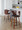 Cosi counter stool in Walnut Wood, Brown PU, Black Metal, close-up detail, featuring swivel and wood frame