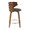 Cosi counter stool in Walnut Wood, Charcoal Fabric, Chrome, side view, featuring swivel