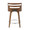 Cosi counter stool in Walnut Wood, Charcoal Fabric, Chrome, back view, featuring swivel