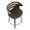 Cosi counter stool in Walnut Wood, Charcoal Fabric, Chrome, top view, featuring swivel