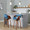 Curvo counter stool in Walnut Wood, Blue Fabric, Chrome, featuring swivel and wood frame