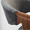 Curvo counter stool in Walnut Wood, Charcoal Fabric, Chrome, featuring swivel