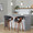 Curvo counter stool in Walnut Wood, Charcoal Fabric, Chrome, featuring swivel