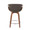 Curvo counter stool in Walnut Wood, Charcoal Fabric, Chrome, back view, featuring swivel