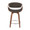 Curvo counter stool in Walnut Wood, Charcoal Fabric, Chrome, front view, featuring swivel