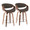 Curvini 24" Mid-Century Modern Fixed-Height Counter Stool with Swivel in Walnut Wood and Charcoal Fabric- Set of 2 — pair view