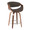 Curvini 24" Mid-Century Modern Fixed-Height Counter Stool with Swivel in Walnut Wood and Charcoal Fabric- Set of 2 — product view
