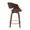 Curvini 24" Mid-Century Modern Fixed-Height Counter Stool with Swivel in Walnut Wood and Charcoal Fabric- Set of 2 — side view