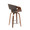 Curvini 24" Mid-Century Modern Fixed-Height Counter Stool with Swivel in Walnut Wood and Charcoal Fabric- Set of 2 — rear three-quarter view