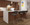 Curvini 24" Mid-Century Modern Fixed-Height Counter Stool with Swivel in Walnut Wood and Charcoal Fabric- Set of 2 — lifestyle photo 8