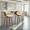 Curvo counter stool in Walnut Wood, Cream Fabric, Chrome, featuring swivel and wood frame