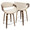 Curvo counter stool in Walnut Wood, Cream Fabric, Chrome, featuring swivel and wood frame