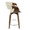 Curvo counter stool in Walnut Wood, Cream Fabric, Chrome, side view, featuring swivel and wood frame