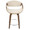 Curvo counter stool in Walnut Wood, Cream Fabric, Chrome, front view, featuring swivel and wood frame