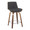 Corazza counter stool in Walnut Wood, Charcoal Fabric, Chrome Metal, product view, featuring swivel and wood frame