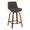Corazza 24" Mid-Century Modern Fixed-Height Counter Stool with Swivel in Walnut Wood and Charcoal Fabric with Square Black Metal Footrest- Set of 2 — product view