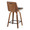 Corazza 24" Mid-Century Modern Fixed-Height Counter Stool with Swivel in Walnut Wood and Charcoal Fabric with Square Black Metal Footrest- Set of 2 — rear three-quarter view
