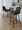Corazza 24" Mid-Century Modern Fixed-Height Counter Stool with Swivel in Walnut Wood and Charcoal Fabric with Square Black Metal Footrest- Set of 2 — lifestyle photo 4
