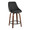 Diana 24" Contemporary Fixed-Height Counter Stool with Swivel in Walnut Wood and Black Faux Leather with Round Black Metal Footrest- Set of 2 — product view