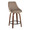 Diana 24" Contemporary Fixed-Height Counter Stool with Swivel in Walnut Wood and Brown Faux Leather with Round Black Metal Footrest- Set of 2 — product view