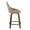 Diana 24" Contemporary Fixed-Height Counter Stool with Swivel in Walnut Wood and Brown Faux Leather with Round Black Metal Footrest- Set of 2 — side view