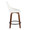 Diana 24" Contemporary Fixed-Height Counter Stool with Swivel in Walnut Wood and White Faux Leather with Round Black Metal Footrest- Set of 2 — side view