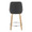 Diana counter stool in Zebra Wood, Black PU, Chrome Metal, back view, featuring swivel and wood frame