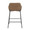 Daniella Industrial Counter Stool in Black Metal and Espresso Faux Leather- Set of 2 — back view