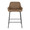 Daniella Industrial Counter Stool in Black Metal and Espresso Faux Leather- Set of 2 — front view