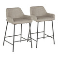 Daniella Industrial Counter Stool in Black Metal and Grey Faux Leather- Set of 2 — lifestyle photo 1