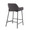 Daniella counter stool in Black Metal, Charcoal Fabric, back and side view, featuring fabric design