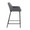 Daniella Industrial Fixed-Height Counter Stool in Black Metal and Grey Faux Leather- Set of 2 — side view
