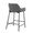 Daniella Industrial Fixed-Height Counter Stool in Black Metal and Grey Faux Leather- Set of 2 — rear three-quarter view
