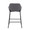 Daniella Industrial Fixed-Height Counter Stool in Black Metal and Grey Faux Leather- Set of 2 — back view