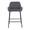 Daniella Industrial Fixed-Height Counter Stool in Black Metal and Grey Faux Leather- Set of 2 — front view