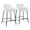 Daniella counter stool in Black Metal, White PU, coordinated set view, featuring faux leather design and leather design