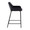 Daniella counter stool in Black Metal, Black Velvet, side view, featuring velvet design