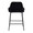 Daniella counter stool in Black Metal, Black Velvet, front view, featuring velvet design