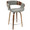 Elisa counter stool in Walnut Wood, Grey Noise Fabric, Chrome, product view, featuring upholstered seat and wood frame