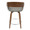 Elisa counter stool in Walnut Wood, Grey Noise Fabric, Chrome, back view, featuring upholstered seat and wood frame