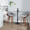 Fabrizzi 24" Mid-Century Modern Fixed-Height Counter Stool with Swivel in Walnut Wood and Grey Noise Fabric with Round Chrome Metal Footrest- Set of 2 — lifestyle photo 4