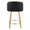 Fran 24" Mid-Century Modern Fixed-Height Counter Stool with Swivel in Zebra Wood and Black Faux Leather with Round Chrome Metal Footrest- Set of 2 — back view