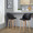 Fran 24" Mid-Century Modern Fixed-Height Counter Stool with Swivel in Zebra Wood and Black Faux Leather with Round Chrome Metal Footrest- Set of 2 — lifestyle photo 2