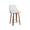 Gianna counter stool in Walnut Wood, Chrome Footrest, White PU, product view, featuring swivel and wood frame