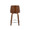 Gianna counter stool in Walnut Wood, Chrome Footrest, White PU, back view, featuring swivel and wood frame