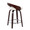 Grotto counter stool in Mahogany Wood, White PU, Chrome, back and side view, featuring swivel and upholstered seat