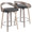 Grotto counter stool in Light Grey Wood, Black PU, Chrome Metal, featuring swivel and upholstered seat