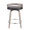 Grotto counter stool in Light Grey Wood, Black PU, Chrome Metal, back view, featuring swivel and upholstered seat